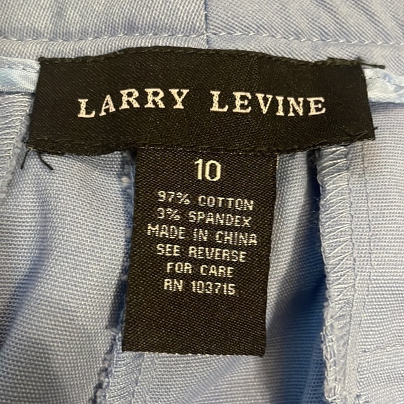 Larry Levine crop pants blue capri cotton size 10 - Picture 6 of 11